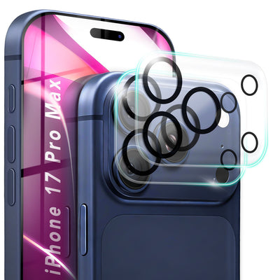 NALIA 2x Kameraschutzglas für iPhone 17 Pro Max – Linsenschutz 9H & Case-Friendly – FOCUS.X2 MAX (HD-Echtglas Transparent) – Marke aus Berlin Default Title NALIA GlasSchutz