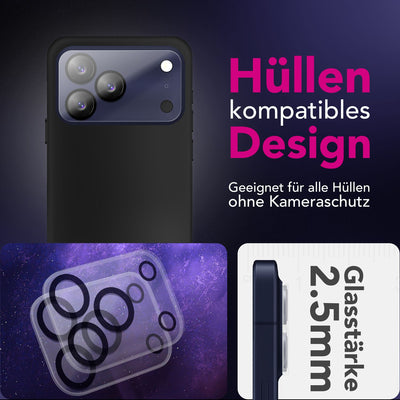 NALIA 2x Kameraschutzglas für iPhone 17 Pro Max – Linsenschutz 9H & Case-Friendly – FOCUS.X2 MAX (HD-Echtglas Transparent) – Marke aus Berlin Default Title NALIA GlasSchutz