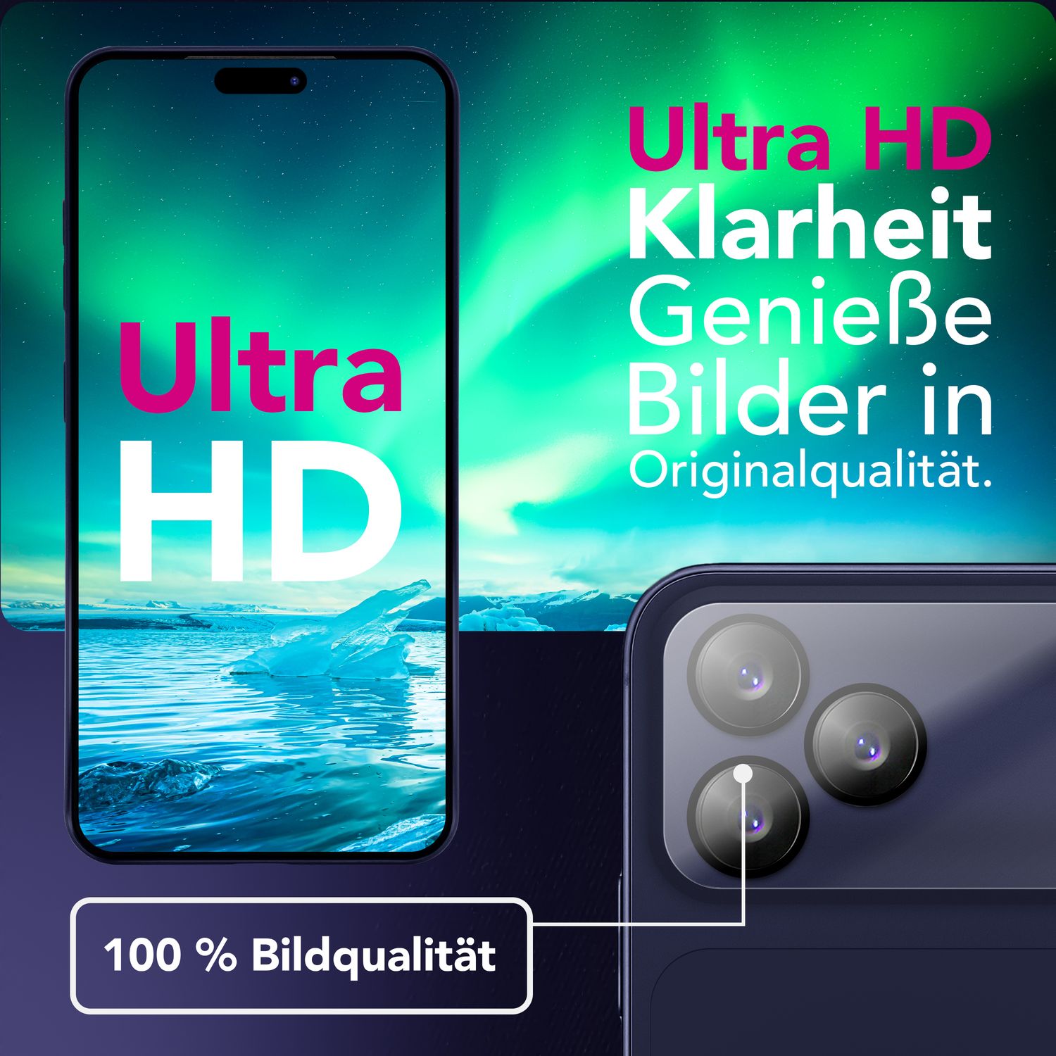 NALIA Kameraglas Focus.X2 MAX für Apple iPhone 17 Pro Max (Klarer Kameraschutz) – 2er Set, 9H Schutzglas mit Anti-Reflex Technologie, Vollständiger Linsenschutz, Case-friendly Default Title NALIA GlasSchutz