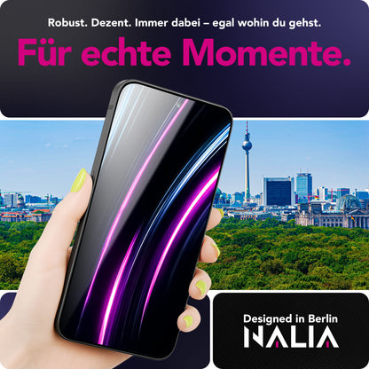 NALIA Glas ArmorGlassX für Samsung Galaxy S25 FE (super klarer Displayschutz) - 2x Schutzglas 9H Härte, Kratzfest, Anti-Schlieren, Hüllen-kompatibel, Oleophob, schwarzer Rahmen