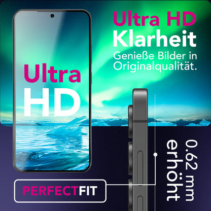 NALIA Glas ArmorGlassX für Samsung Galaxy S25 FE (super klarer Displayschutz) - 2x Schutzglas 9H Härte, Kratzfest, Anti-Schlieren, Hüllen-kompatibel, Oleophob, schwarzer Rahmen