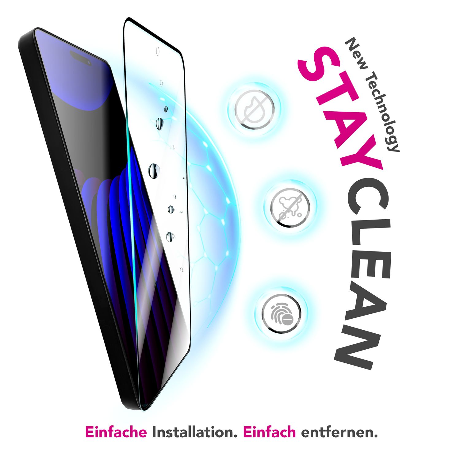 NALIA Display Glas ArmorGlassX für Apple iPhone 17 (super klarer Displayschutz) - 2x Schutzglas 9H Härte, Anti-Fingerprint, Kratzfest, Hüllen-freundlich, Oleophob, schwarzer Rahmen Default Title NALIA GlasSchutz