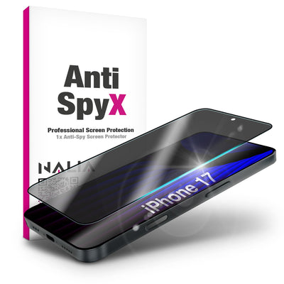 NALIA AntiSpyX passend für Apple iPhone 17 Glas (Diskreter Blickschutz), Privacy Schutzglas mit 9H Härte, Anti-Spy Sichtschutz gegen Seitenblicke, Kratz-Resistent, Screen Protector, Hüllen-freundlich Default Title NALIA GlasSchutz
