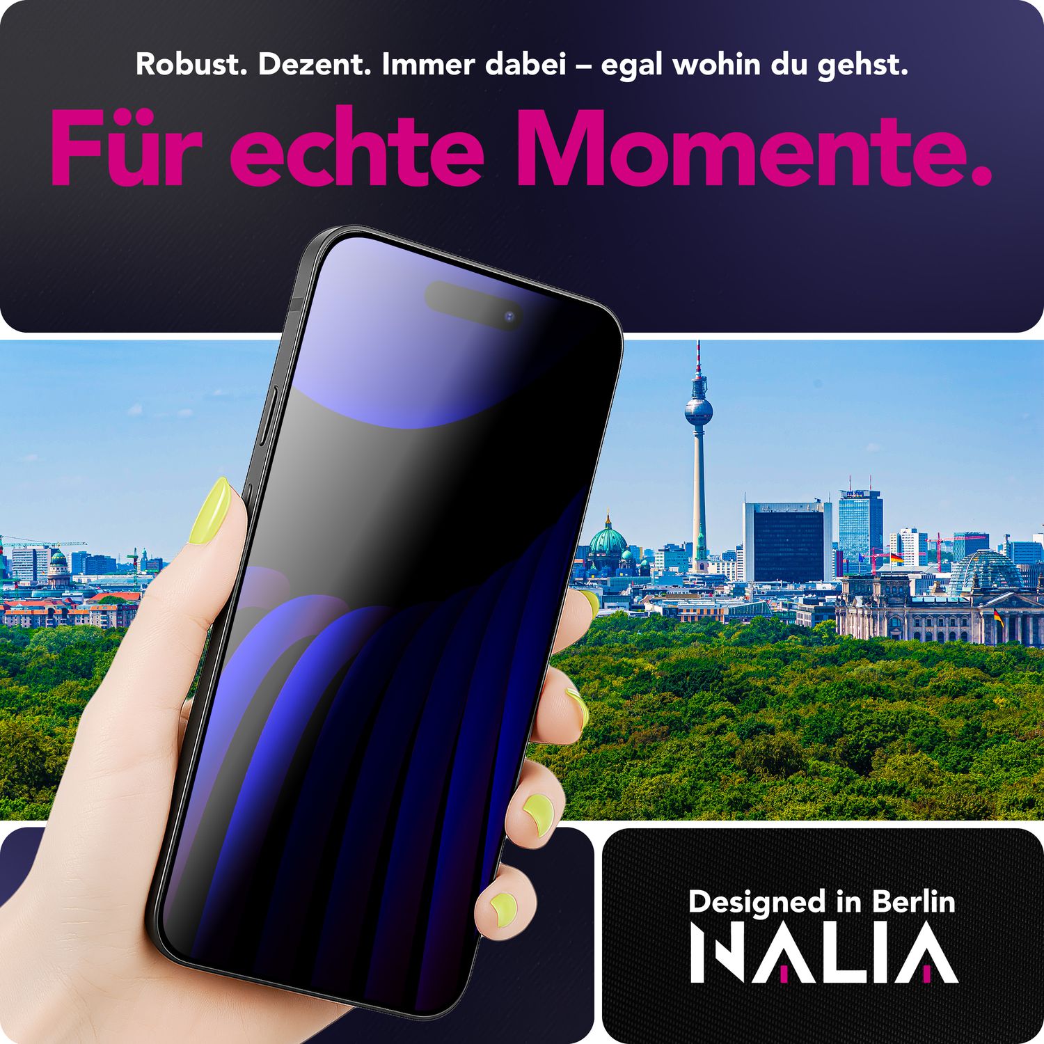 NALIA Privacy Schutzglas AntiSpyX für Apple iPhone 17 (Diskreter Blickschutz) - Display Glas 9H Härte, Anti-Spy Sichtschutz, Kratz-Resistent, Screen Protector, Hüllen-freundlich Default Title NALIA GlasSchutz