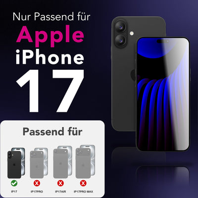 NALIA AntiSpyX passend für Apple iPhone 17 Glas (Diskreter Blickschutz), Privacy Schutzglas mit 9H Härte, Anti-Spy Sichtschutz gegen Seitenblicke, Kratz-Resistent, Screen Protector, Hüllen-freundlich Default Title NALIA GlasSchutz