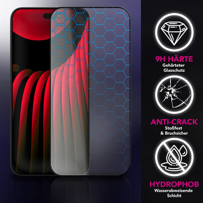 NALIA Display Glas ArmorGlassX für Apple iPhone 17 Pro (super klarer Displayschutz) - 2x Schutzglas 9H Härte, Kratzfest, Oleophob, Anti-Flecken, Case-kompatibel, schwarzer Rahmen