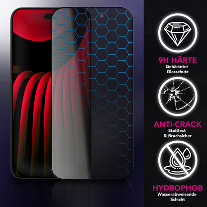 NALIA Privacy Schutzglas AntiSpyX für Apple iPhone 17 Pro (Diskreter Blickschutz) - Display Glas mit 9H Härte, Anti-Spy Sichtschutz, Kratzfest, Blasenfrei, Oleophob, Case-Friendly Default Title NALIA GlasSchutz