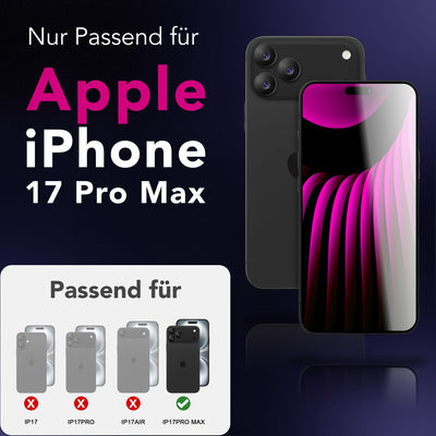 NALIA ArmorGlassX passend für Apple iPhone 17 Pro Max Glas (super klarer Displayschutz), 2x Schutzglas 9H gehärtet, Robust, Touch-optimiert, Hüllen-kompatibel, Anti-Fingerabdruck, schwarzer Rahmen