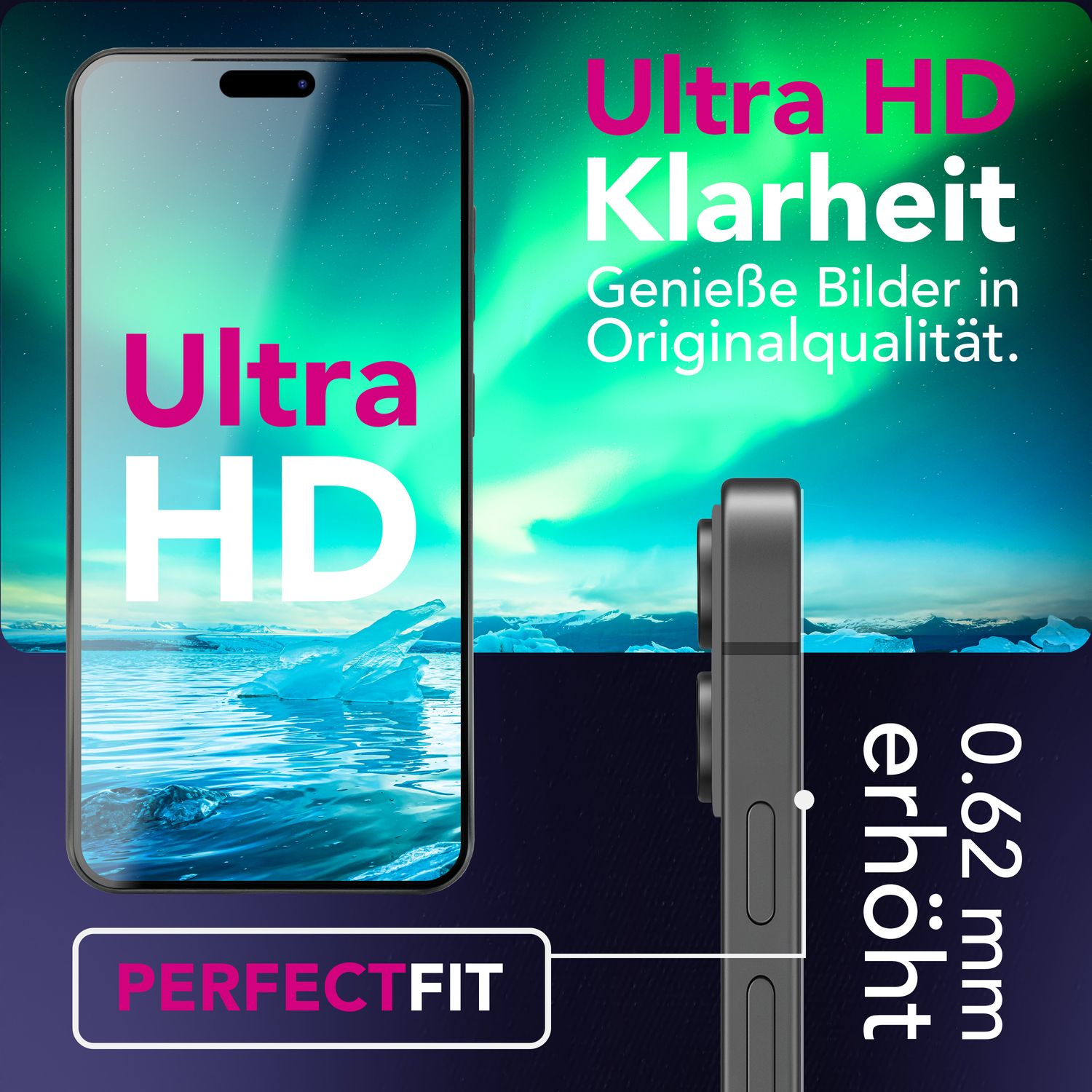 NALIA Display Glas ArmorGlassX für Apple iPhone 17 Pro Max (super klarer Displayschutz) - 2x Schutzglas 9H gehärtet, Kratzfest, Touch-optimiert, Hüllen-kompatibel, schwarzer Rahmen Default Title NALIA GlasSchutz