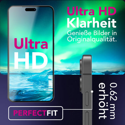 NALIA ArmorGlassX passend für Apple iPhone 17 Pro Max Glas (super klarer Displayschutz), 2x Schutzglas 9H gehärtet, Robust, Touch-optimiert, Hüllen-kompatibel, Anti-Fingerabdruck, schwarzer Rahmen