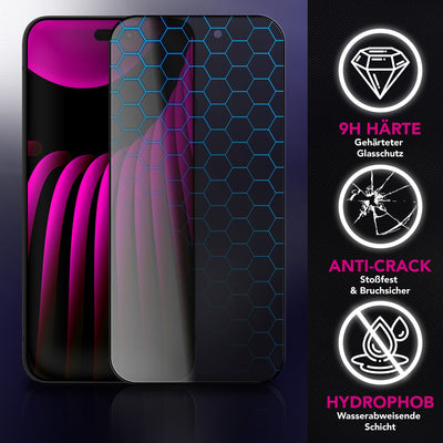 NALIA AntiSpyX passend für Apple iPhone 17 Pro Max Glas (Diskreter Blickschutz), Privacy Schutzglas mit 9H Härte, Anti-Spy Sichtschutz für Privatsphäre, Robust, Touch-sensitiv, Hüllen-freundlich Default Title NALIA GlasSchutz