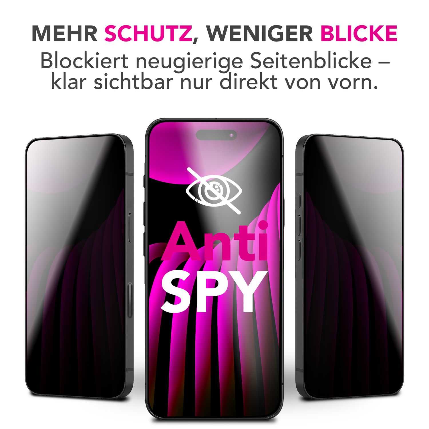 NALIA Privacy Schutzglas AntiSpyX für Apple iPhone 17 Pro Max (Diskreter Blickschutz) - Display Glas 9H Härte, Anti-Spy Sichtschutz, Kratzfest, Touch-sensitiv, Hüllen-freundlich Default Title NALIA GlasSchutz
