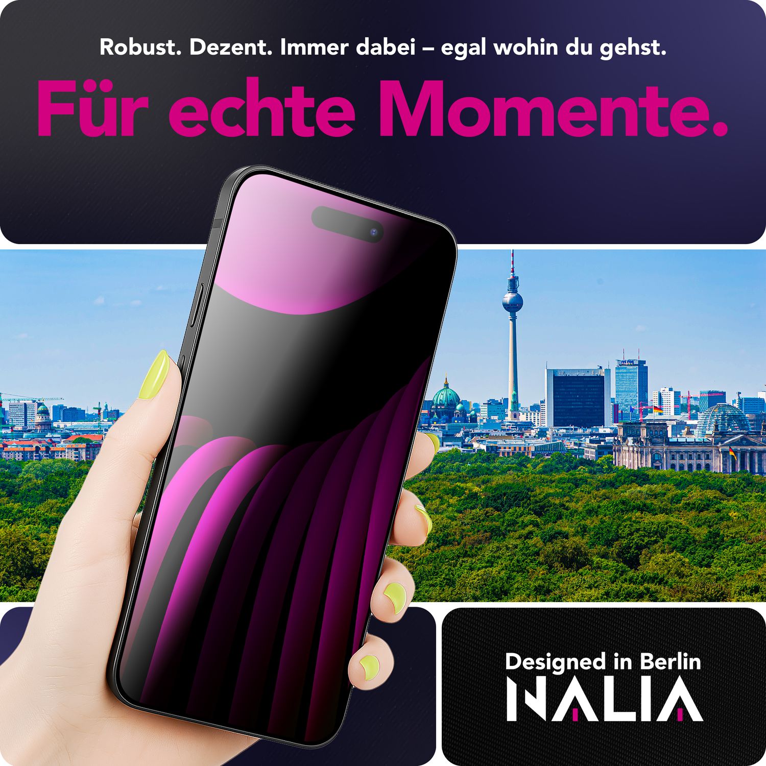 NALIA Privacy Schutzglas AntiSpyX für Apple iPhone 17 Pro Max (Diskreter Blickschutz) - Display Glas 9H Härte, Anti-Spy Sichtschutz, Kratzfest, Touch-sensitiv, Hüllen-freundlich Default Title NALIA GlasSchutz