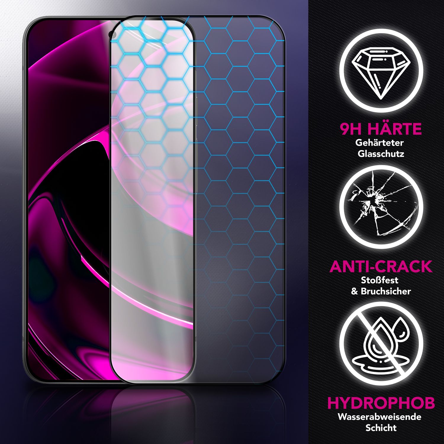 NALIA Display Glas ArmorGlassX für Google Pixel 10 / 10 Pro (super klarer Displayschutz), 2x Schutzglas 9H Härte, Case-kompatibel, Kratzfest, Touch-sensitiv, schwarzer Rahmen