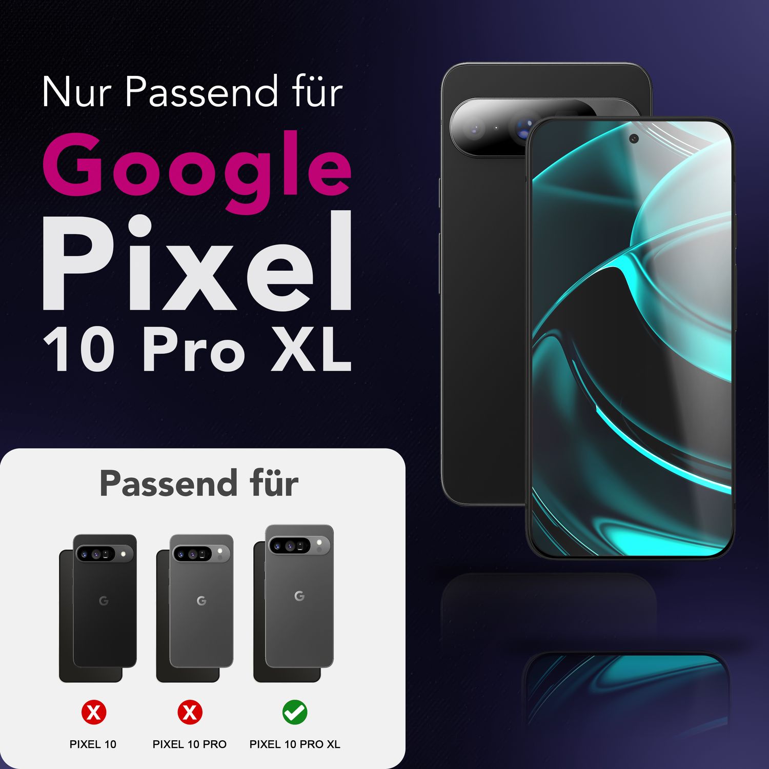 NALIA Display Glas ArmorGlassX für Google Pixel 10 Pro XL (super klarer Displayschutz), 2x Schutzglas 9H Härte, Kratzfest, Anti-Fingerprint, Hüllen-freundlich, schwarzer Rahmen