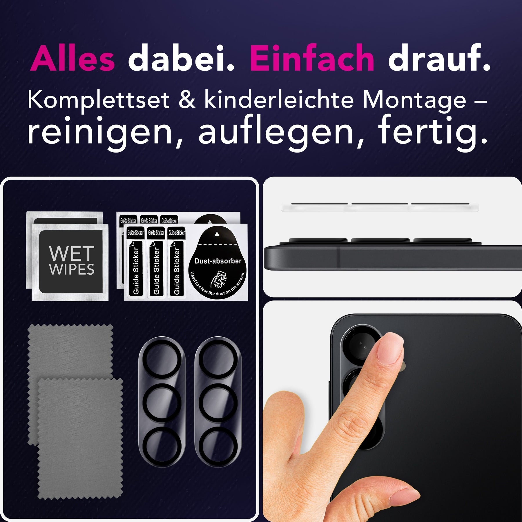 NALIA 2x Kameraschutzglas für Samsung Galaxy S26 – Linsenschutz 9H & Case-Friendly – FOCUS.X2 MAX (HD-Echtglas Transparent) – Marke aus Berlin Default Title NALIA GlasSchutz