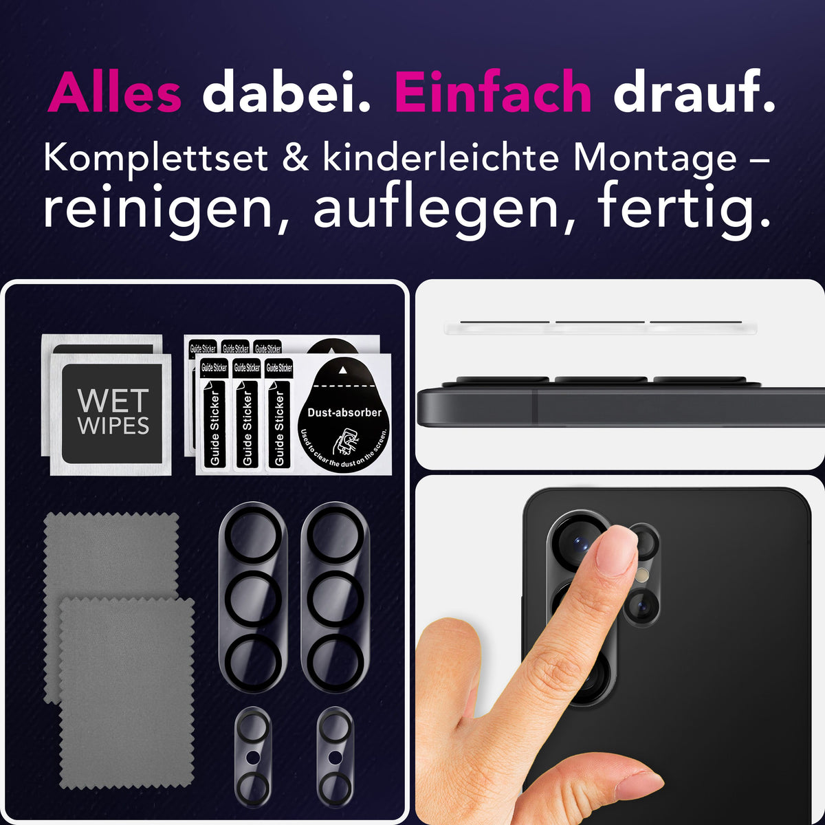 NALIA 2x Kameraschutzglas für Samsung Galaxy S26 Ultra – Linsenschutz 9H & Case-Friendly – FOCUS.X2 MAX (HD-Echtglas Transparent) – Marke aus Berlin