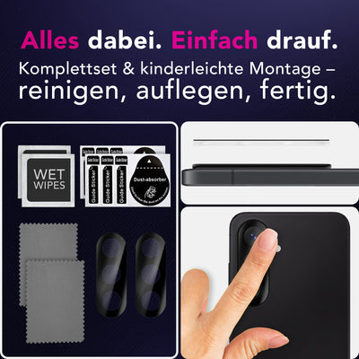 NALIA 2x Kameraschutzglas für Samsung Galaxy A57 – Linsenschutz 9H & Case-Friendly – FOCUS.X2 MAX (HD-Echtglas Transparent) – Marke aus Berlin Default Title NALIA GlasSchutz