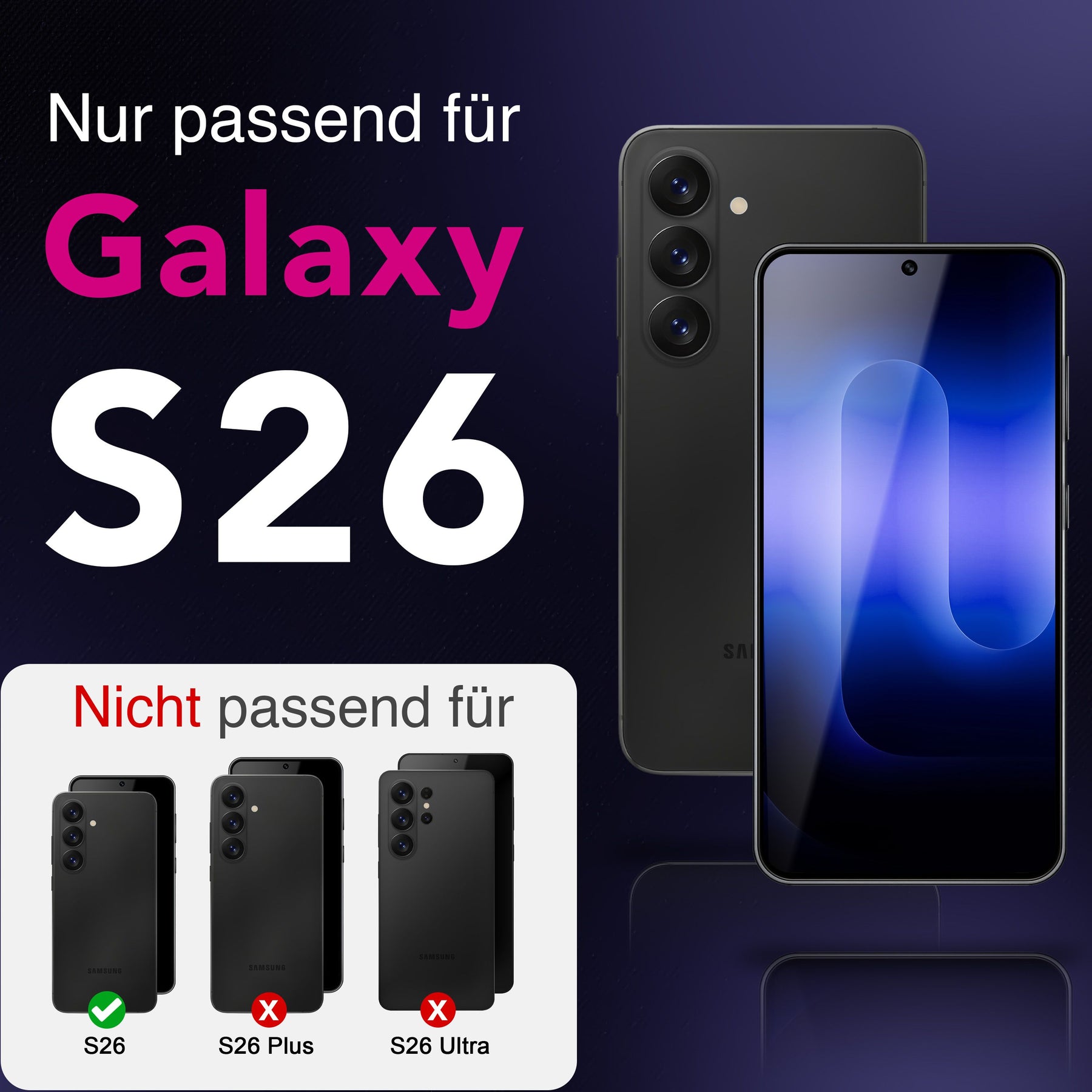 NALIA 2x Schutzglas für Samsung Galaxy S26 – Full-Screen Schutz 9H & Hüllenfreundlich – ARMORGLASSX (Display Glasfolie Transparent & 9H Härte) – Marke aus Berlin Default Title NALIA GlasSchutz