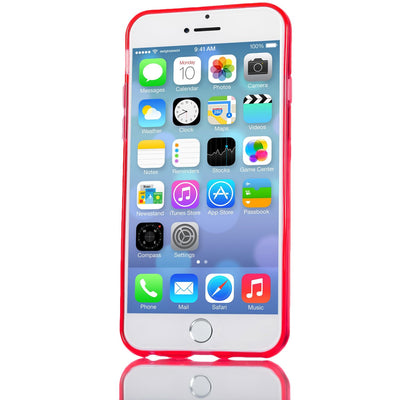 NALIA Handyhülle kompatibel mit iPhone 6 Plus 6S Plus, Ultra-Slim Silikon Case Cover Crystal Schutz-Hülle Dünn Durchsichtig, Etui Handy-Tasche Back-Cover Transparent Phone Bumper - Rot Transparent Default Title NALIA SlimFit Hülle