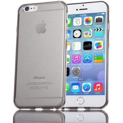NALIA Handyhülle kompatibel mit iPhone 6 6S, Ultra-Slim Silikon Case Crystal Schutz-Hülle Dünn Durchsichtig, Handy-Tasche Telefon-Schale Back-Cover Skin Thin-Fit Smart-Phone Bumper - Grau Transparent NALIA SlimFit Hülle