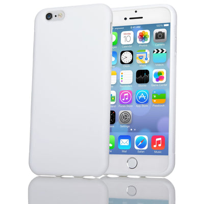 NALIA Handyhülle kompatibel mit iPhone 6 6S, Ultra-Slim Silikon Case Cover Gummihülle, Matte Anti-Rutsch Schutz-Hülle Dünn, Etui Handy-Tasche Telefon-Schale Thin Back-Cover Smart-Phone Bumper - Weiß NALIA Protective Hülle