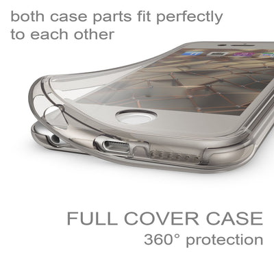 NALIA 360 Grad Handyhülle kompatibel mit iPhone 6 6S, Full Cover Vorne & Hinten Rundum Doppel-Schutz Schale, Dünnes Ganzkörper Case Silikon Etui, Transparente Display Schutz-Hülle & Rückseite - Grau Default Title NALIA Protective Hülle