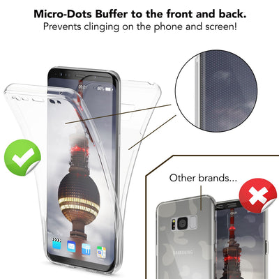 NALIA 360 Grad Hülle kompatibel mit Samsung Galaxy S8, Full Cover Rundum Doppel-Schutz Handyhülle, Dünnes Ganzkörper Silikon Case, Transparente Schutzhülle Vorne & Hinten Schale Grau NALIA Protective Hülle
