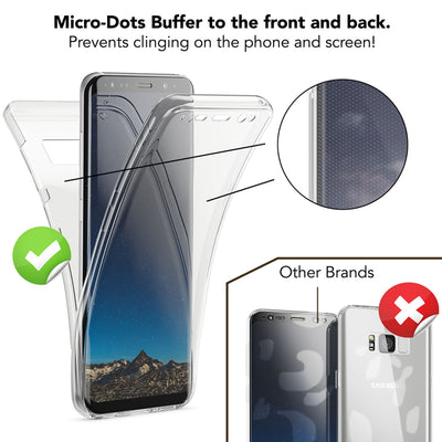 NALIA 360 Grad Hülle kompatibel mit Samsung Galaxy S8, Full Cover Rundum Doppel-Schutz Handyhülle, Dünnes Ganzkörper Silikon Case, Transparente Schutzhülle Vorne & Hinten Schale Transparent NALIA Protective Hülle
