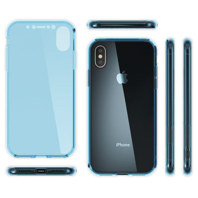 NALIA 360 Grad Handyhülle kompatibel mit Apple iPhone X XS, Full-Cover vorne hinten Hülle Doppel-Schutz, Dünn Ganzkörper Case Silikon Etui Handytasche Displayschutz Rückseite Gold NALIA Protective Hülle