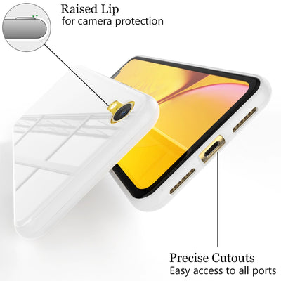 NALIA Magnetische 360° Glas Hülle kompatibel mit iPhone XR, Ultra-Slim Hard-Case Dünnes Hartglas Back-Cover mit Rahmen & Display-Schutz, Full-Body Schutzhülle Bumper Handy-Tasche Etui Weiß NALIA GlasSchutz