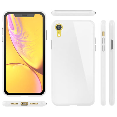 NALIA Magnetische 360° Glas Hülle kompatibel mit iPhone XR, Ultra-Slim Hard-Case Dünnes Hartglas Back-Cover mit Rahmen & Display-Schutz, Full-Body Schutzhülle Bumper Handy-Tasche Etui Weiß NALIA GlasSchutz