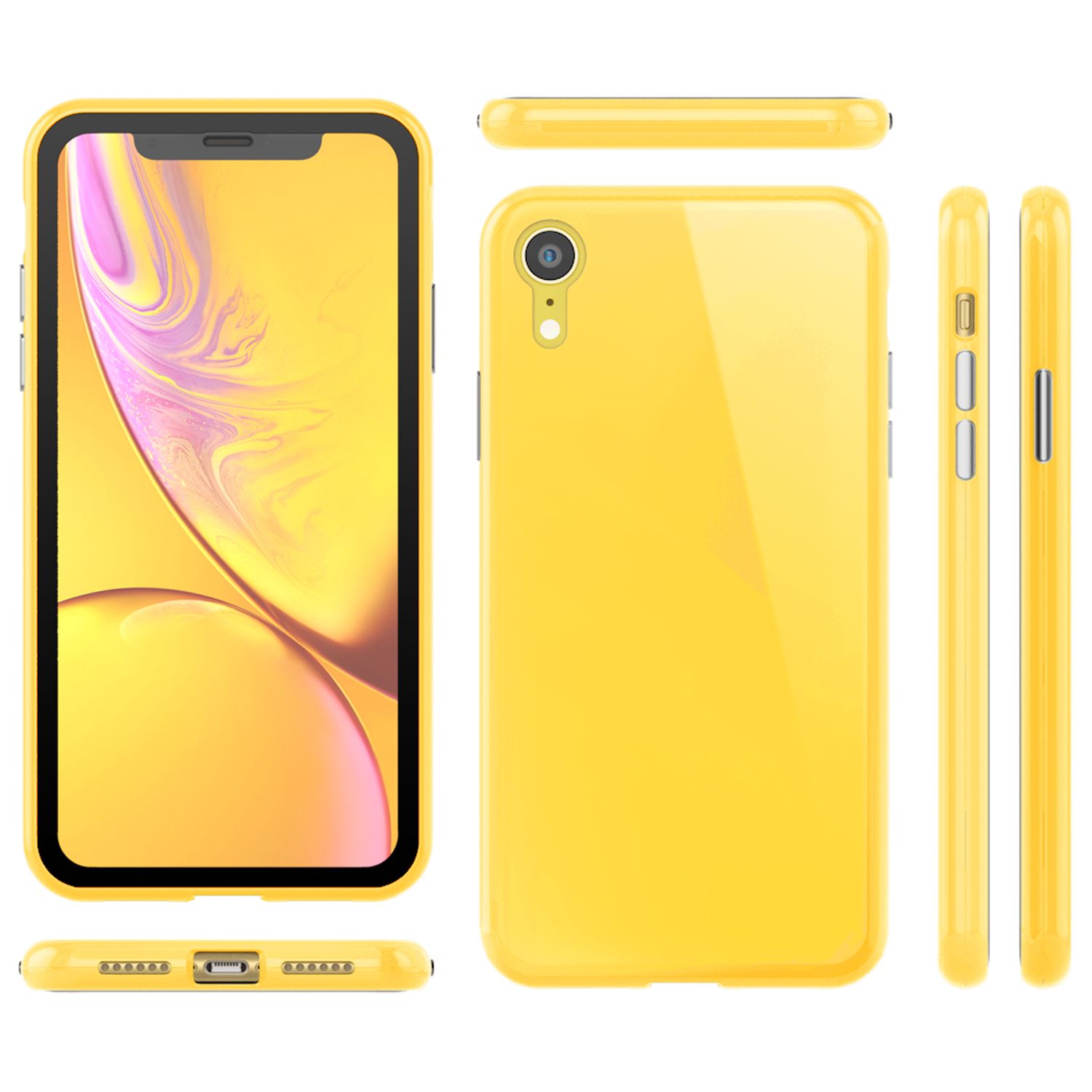 NALIA 360° Magnet Hülle für iPhone XR, Slim Hard Case Cover mit Display Schutz NALIA