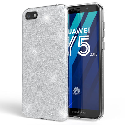 NALIA Glitzerhülle für Huawei Y5 (2018) – Funkelnder Glitzer-Look & Grip – SHINEPOP (Silikon Case) – Marke aus Berlin NALIA Protective Hülle