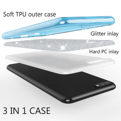 NALIA Glitzerhülle für Huawei Y6 (2018) – Funkelnder Glitzer-Look & Grip – SHINEPOP (Silikon Case) – Marke aus Berlin Gold NALIA Protective Hülle