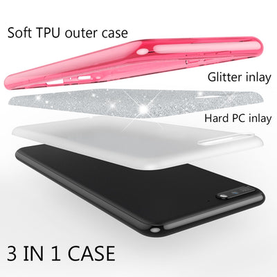 NALIA Glitzerhülle für Huawei Y6 (2018) – Funkelnder Glitzer-Look & Grip – SHINEPOP (Silikon Case) – Marke aus Berlin Schwarz NALIA Protective Hülle