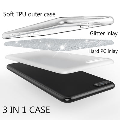 NALIA Glitzerhülle für Huawei Y6 (2018) – Funkelnder Glitzer-Look & Grip – SHINEPOP (Silikon Case) – Marke aus Berlin Gold NALIA Protective Hülle