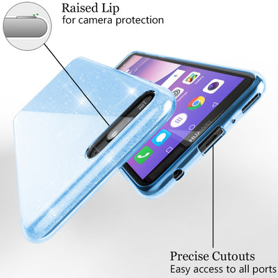 NALIA Glitzerhülle für Huawei Y6 (2018) – Funkelnder Glitzer-Look & Grip – SHINEPOP (Silikon Case) – Marke aus Berlin Gold NALIA Protective Hülle