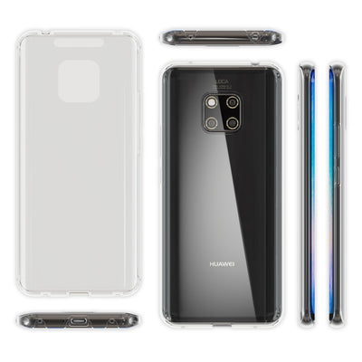 NALIA 360 Grad Hülle kompatibel mit Huawei Mate20 Pro, Full Cover Rundum Doppel-Schutz, Dünnes Ganzkörper Case Silikon Etui Handytasche, Displayschutz & Rückseite Handyhülle Transparent NALIA Protective Hülle