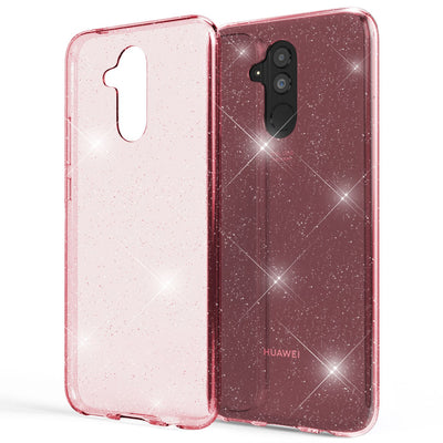 NALIA Glitzerhülle für Huawei Mate 20 Lite – Funkelndes Silikon Case – DAZZLIN (Transparent & Stoßfest) – Marke aus Berlin Pink NALIA Transparente Hülle