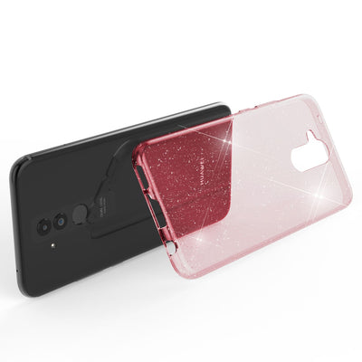 NALIA Glitzerhülle für Huawei Mate 20 Lite – Funkelndes Silikon Case – DAZZLIN (Transparent & Stoßfest) – Marke aus Berlin Pink NALIA Transparente Hülle