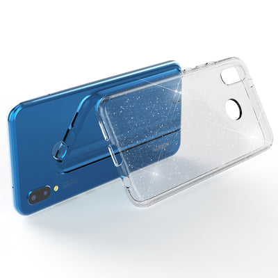 NALIA Glitzerhülle für Huawei P20 Lite – Funkelndes Silikon Case – DAZZLIN (Transparent & Stoßfest) – Marke aus Berlin Pink NALIA Transparente Hülle