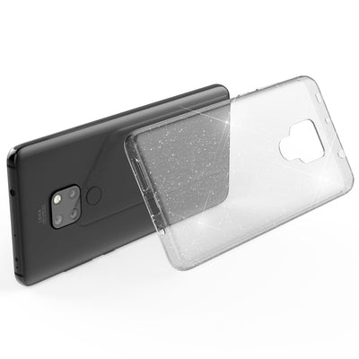 NALIA Glitzerhülle für Huawei Mate 20 – Funkelndes Silikon Case – DAZZLIN (Transparent & Stoßfest) – Marke aus Berlin Transparent NALIA Transparente Hülle