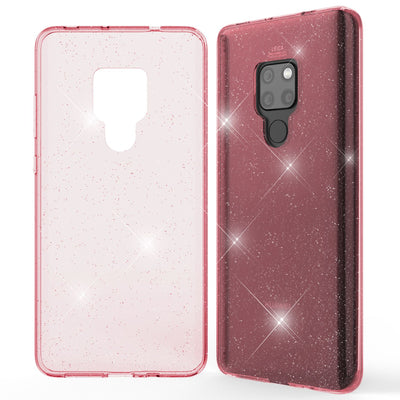 NALIA Glitzerhülle für Huawei Mate 20 – Funkelndes Silikon Case – DAZZLIN (Transparent & Stoßfest) – Marke aus Berlin Pink NALIA Transparente Hülle