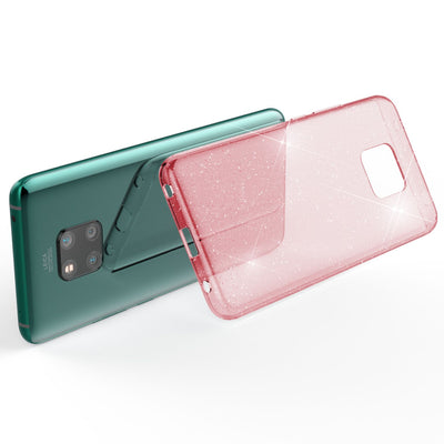 NALIA Glitzerhülle für Huawei Mate 20 Pro – Funkelndes Silikon Case – DAZZLIN (Transparent & Stoßfest) – Marke aus Berlin Pink NALIA Transparente Hülle