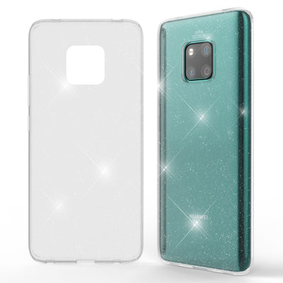 NALIA Glitzerhülle für Huawei Mate 20 Pro – Funkelndes Silikon Case – DAZZLIN (Transparent & Stoßfest) – Marke aus Berlin Transparent NALIA Transparente Hülle