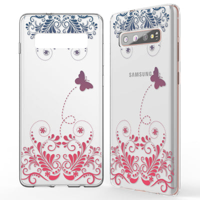 NALIA Hülle kompatibel mit Samsung Galaxy S10 Plus, Motiv Handyhülle Slim Silikon Case Cover Schutzhülle Dünn Durchsichtig, Etui Handy-Tasche Backcover Transparent Bumper Colorful Flowers NALIA Protective Hülle