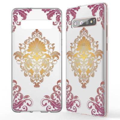 NALIA Hülle kompatibel mit Samsung Galaxy S10 Plus, Motiv Handyhülle Slim Silikon Case Cover Schutzhülle Dünn Durchsichtig, Etui Handy-Tasche Backcover Transparent Bumper Royal Ornament NALIA Protective Hülle