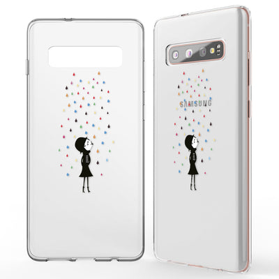 NALIA Hülle kompatibel mit Samsung Galaxy S10 Plus, Motiv Handyhülle Slim Silikon Case Cover Schutzhülle Dünn Durchsichtig, Etui Handy-Tasche Backcover Transparent Bumper Colorful Rain NALIA Protective Hülle