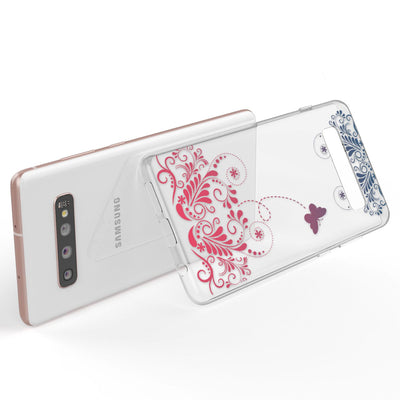 NALIA Hülle kompatibel mit Samsung Galaxy S10 Plus, Motiv Handyhülle Slim Silikon Case Cover Schutzhülle Dünn Durchsichtig, Etui Handy-Tasche Backcover Transparent Bumper Colorful Flowers NALIA Protective Hülle
